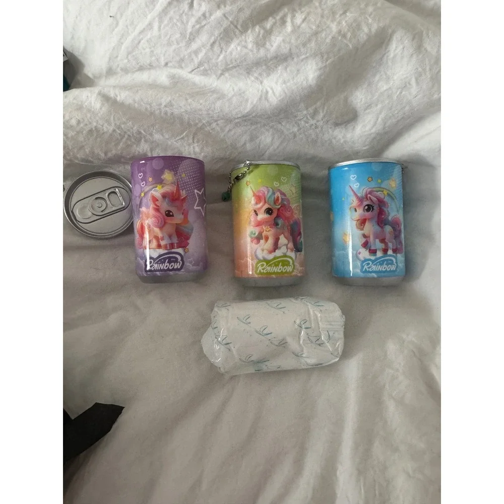 Unicorn Rainbow Mini Wet Wipes Canister Keychain 30 Count – Choose 1 Color